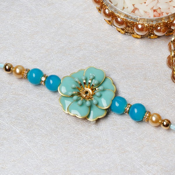 Splendid Floral Stone Rakhi