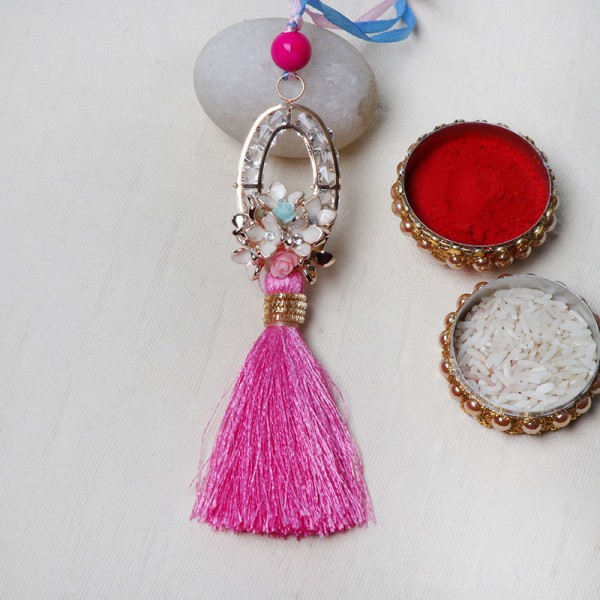 Pink Tassle Lumba Rakhi 