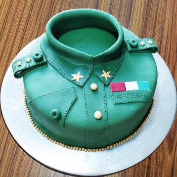 One Kg Army Theme Chocolate Fondant Cake