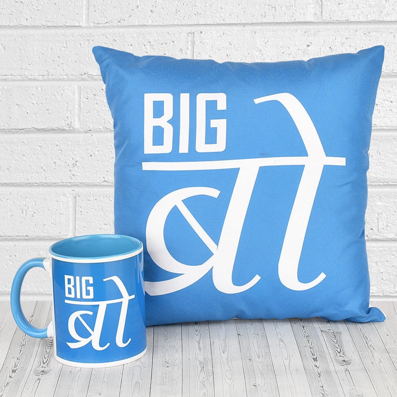 Big Bro Printed Mug and Cushion for Brother