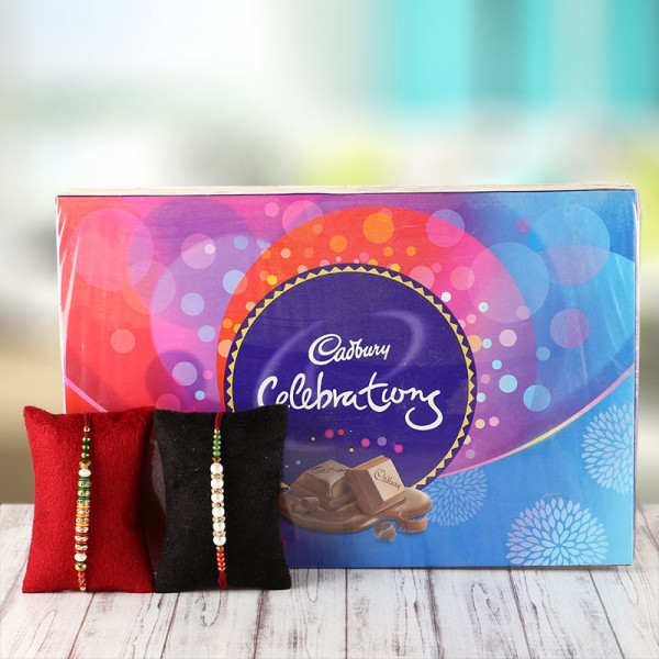 2 Rakhi with Cadbury celebration Pack