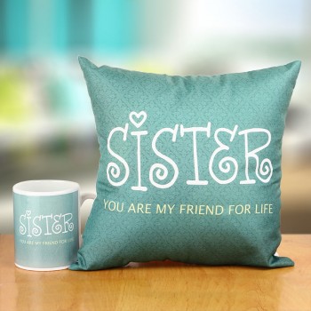 Printed Mug and Cushion for Sister