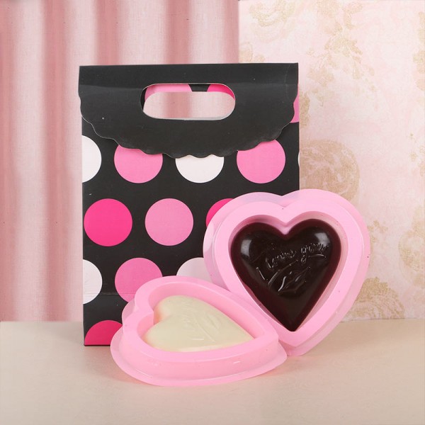 2 Heart-shaped Chocolates in a Paper Bag