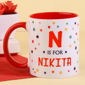 Personalised Name Red Handle Coffee Mug