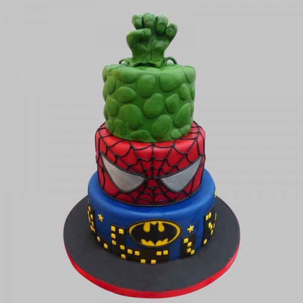 3 Kg Avenger Theme Chocolate Fondant Designer 3 Tier Cake