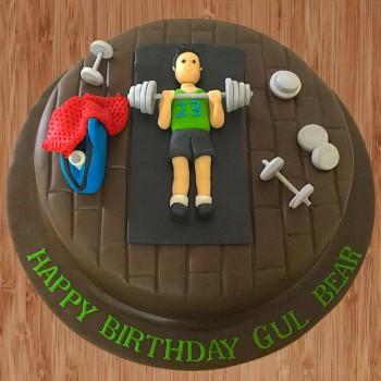 One Kg Fondant Gym Chocolate Birthday Cake