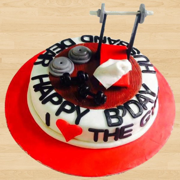 One Kg Fondant Gym Vanilla Cake for Birthday