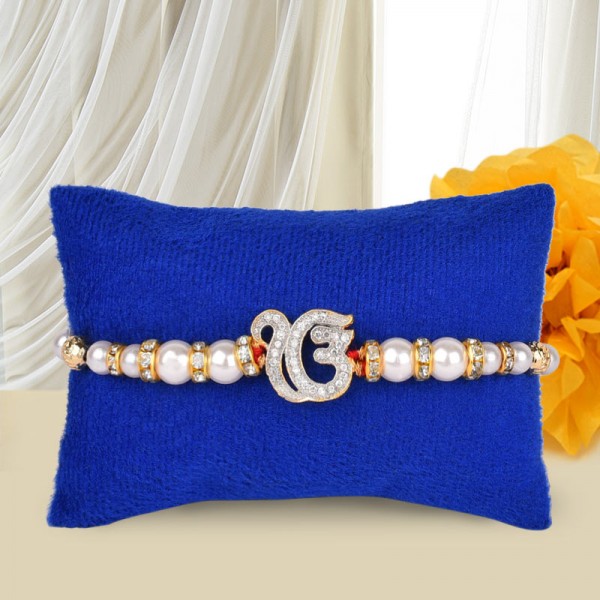 Studded IK ONKAR Pearl Rakhi