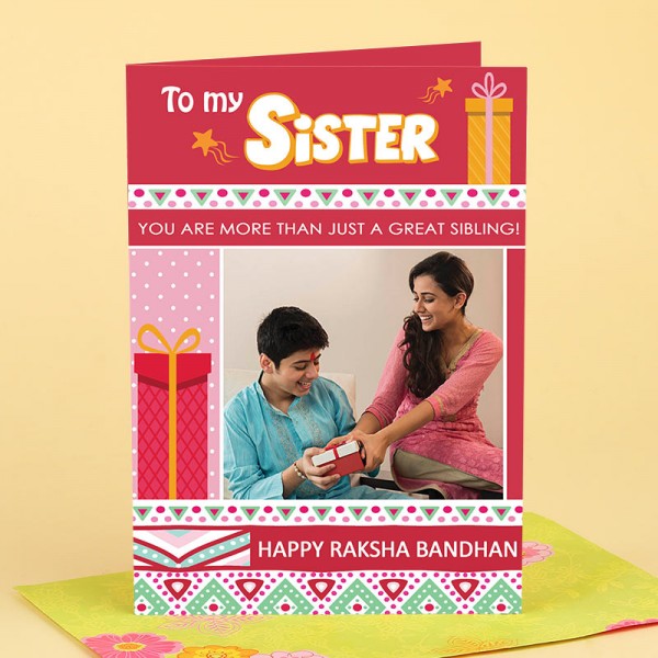 Personalised Rakhi Greeting Card for Sister