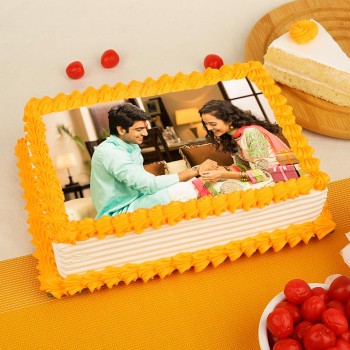  1 Kg Photo Pineapple Cake For Rakhi