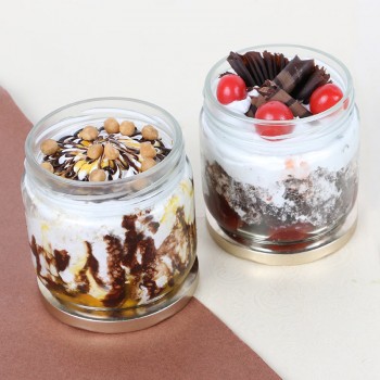 Set of 2 Butterscotch and Black Forest Jar Cake