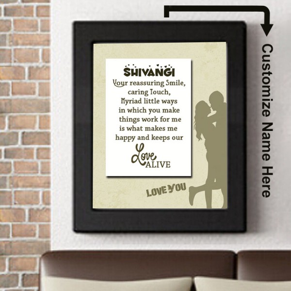 A4 Size Love Qoute Personalised Frame
