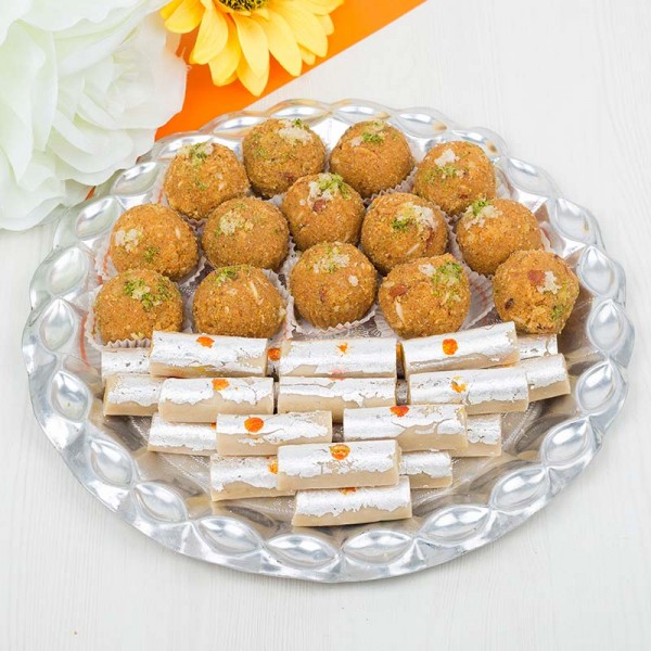 Sweets in Silver Thali