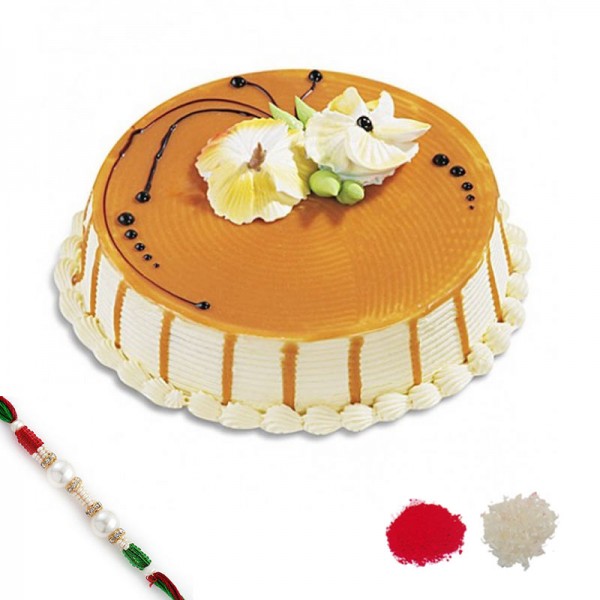 5 Star Butterscotch Cake with Rakhi