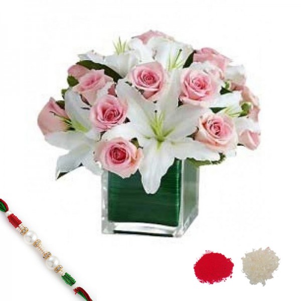 Lilies n Roses with Rakhi