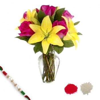 Rakhi With Flowers Send Online