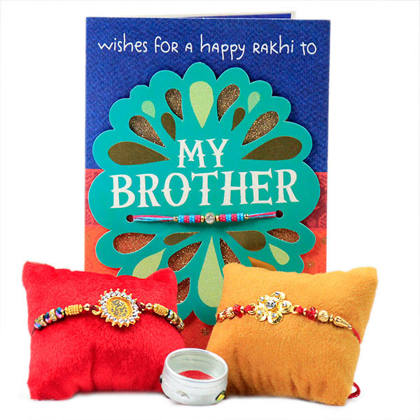 Set of 2 Traditional Rakhis with Card
