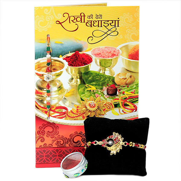 Traditional Rakhi with Greeting Card