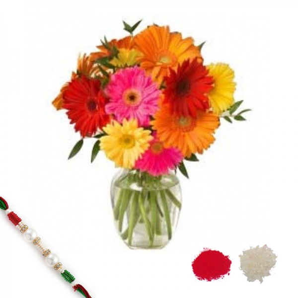 Colorful Gerberas with Rakhi