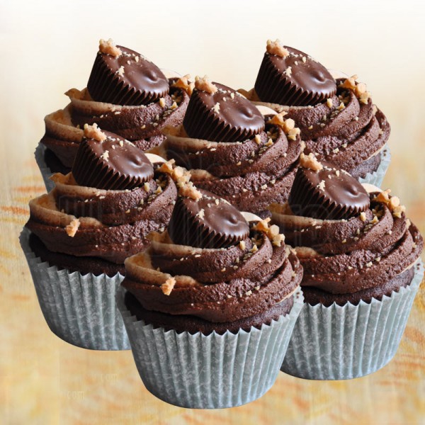 Chocolate Peanut Butter Cupcakes 4pcs