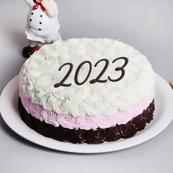 2023 New Year Rose Swirl Cake
