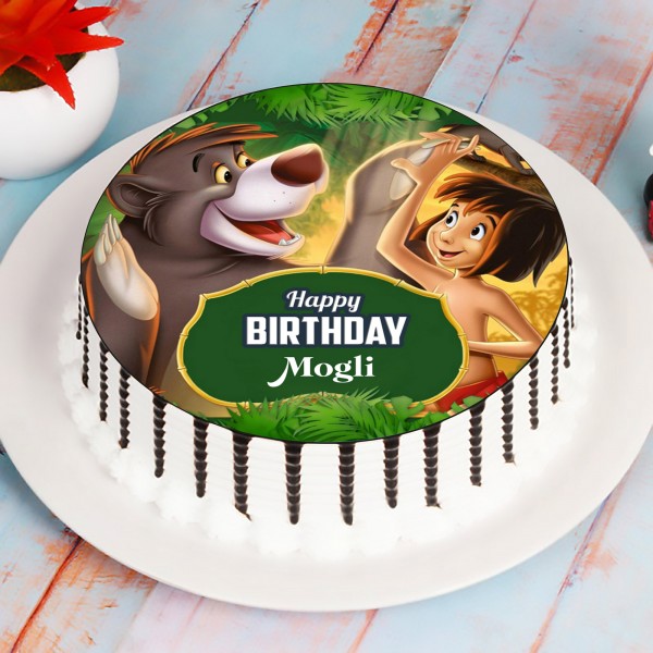 Mowgli Jungle Theme Cake