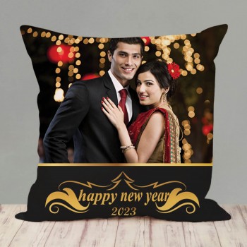 Refreshing New Year Photo Cushion