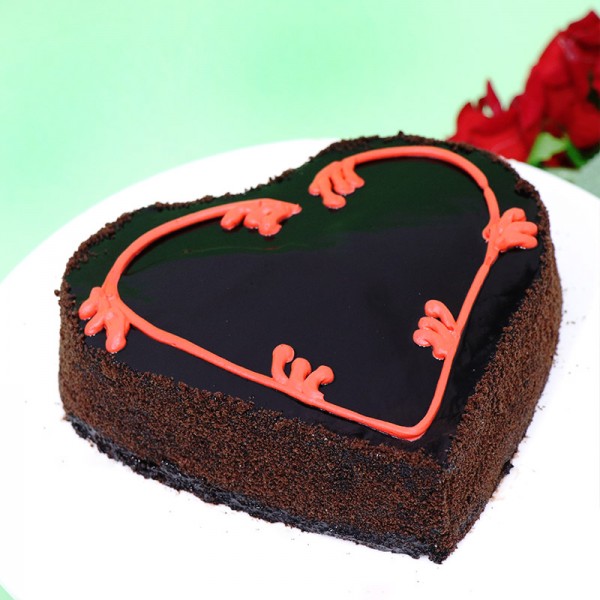 Delicious Heart Truffle Cake