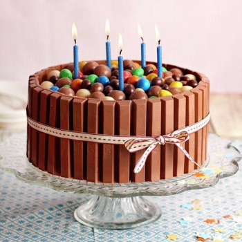 One Kg Chocolate Cake with kit-kat, gems, jellies and colorful candies