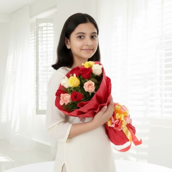 15 Assorted Roses wrapped in special paper