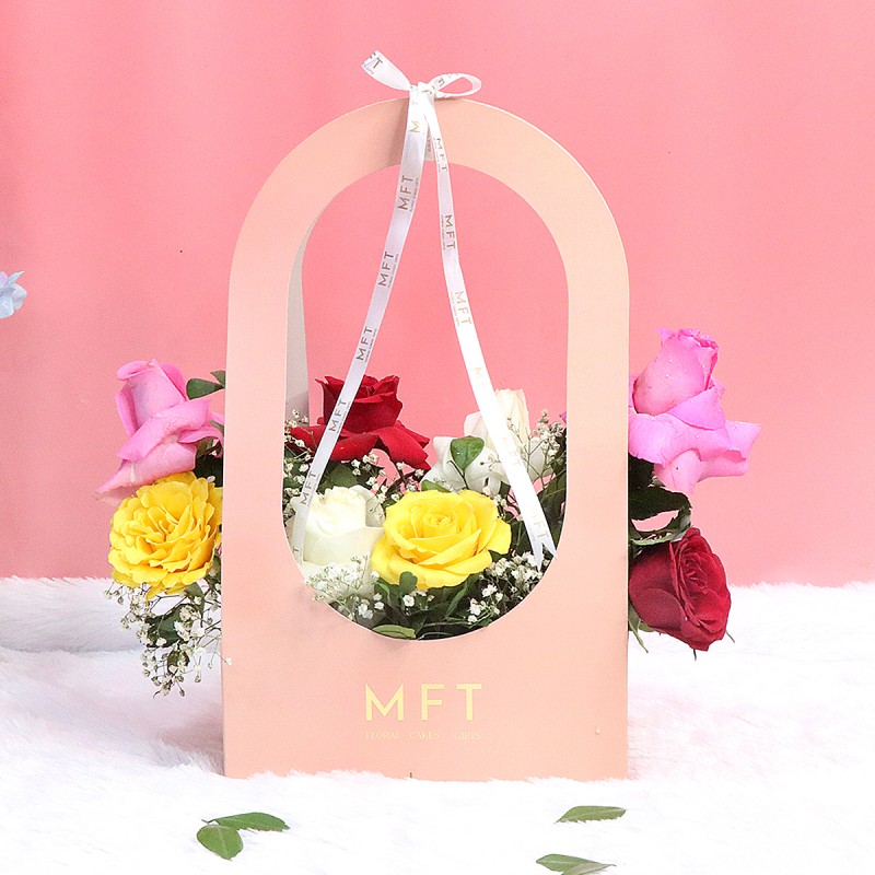 Mixed Roses Floral Sleeve Bag