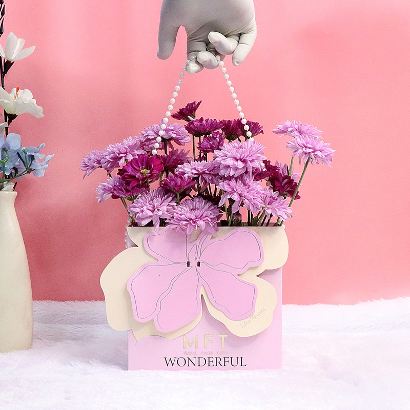 Butterfly Shape Box of Purple N Pink Daisies