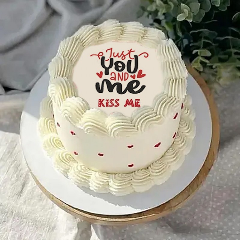 Happy Kiss Day Photo Cake