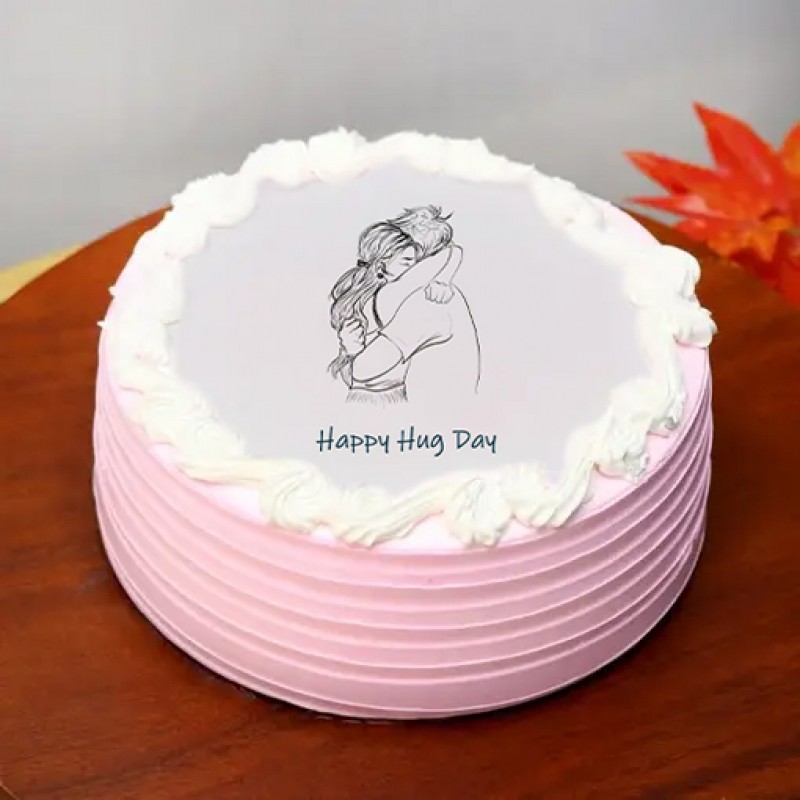 Happy Hug Day Cake