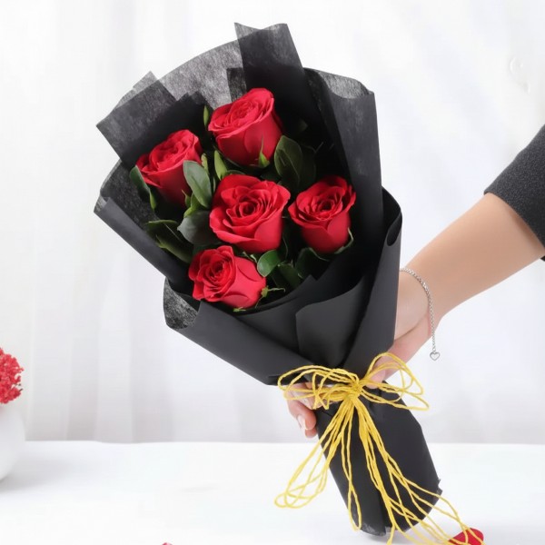 5 Red Roses Bouquet- MyFlowerTree