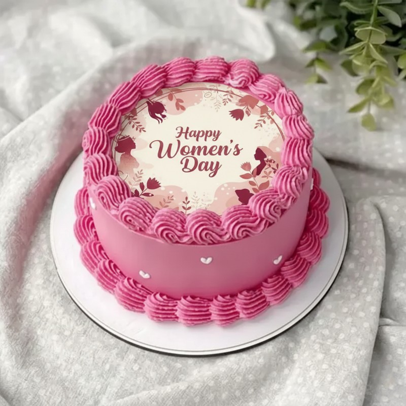 Happy Womens Day Photo Cake