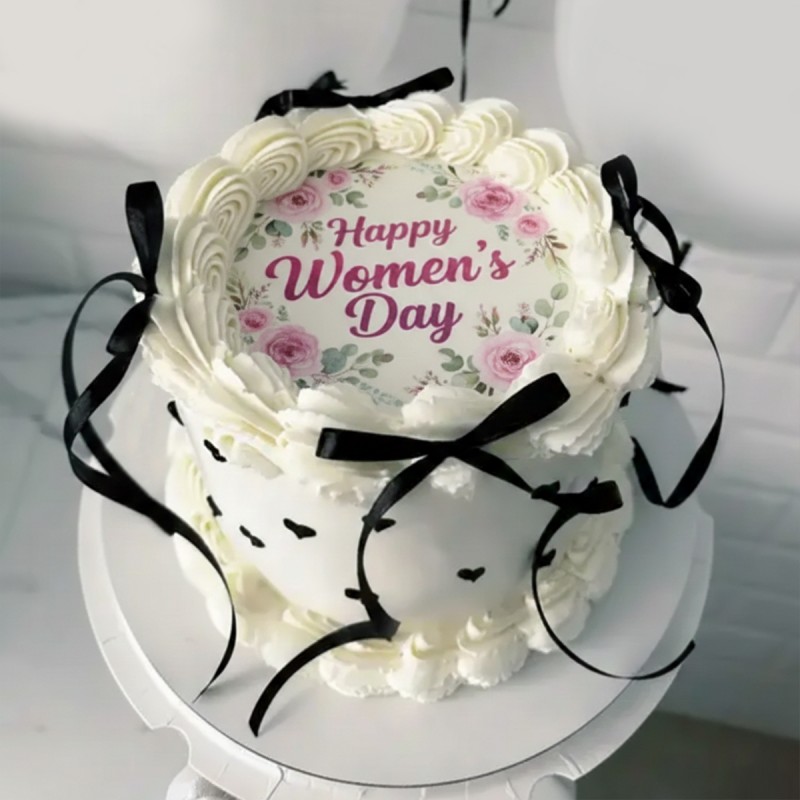 Happy Womens Day Ribbon Cake