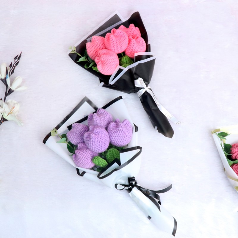 Tulips Crochet Bouquet Combo