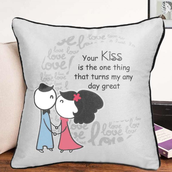 Hug and Kiss Day Cushion