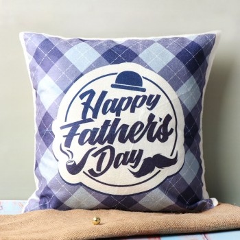 One Happy Fathers Day Printed Cushion For Dad
