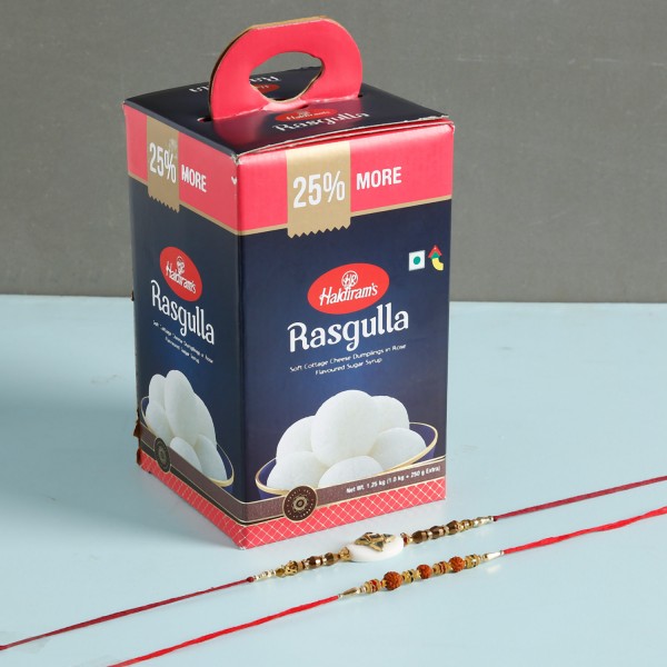 Rasgulla With Exquisite Rakhi Set Of 2