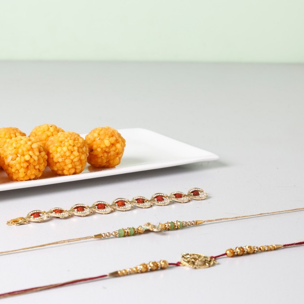 Combo Of Boondi Laddu And Rakhi Set Of 3