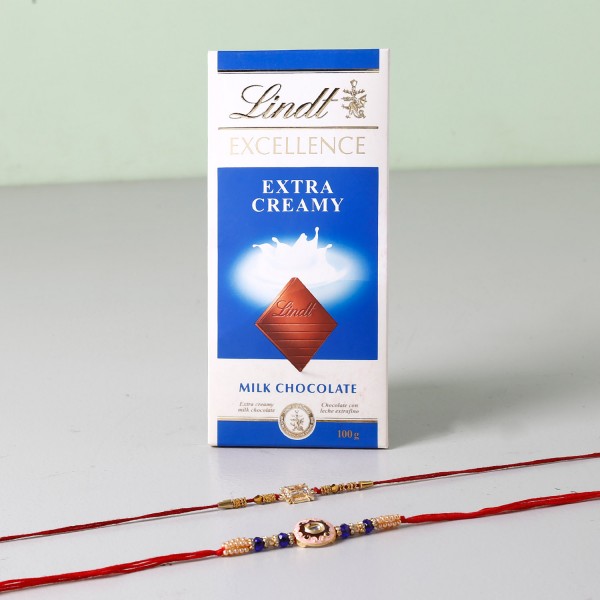 Lindt Choco Bar With 2 Rakhis