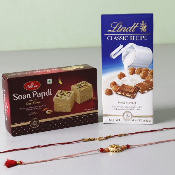 Yummy Chocolate And Designer Rakhis Combo