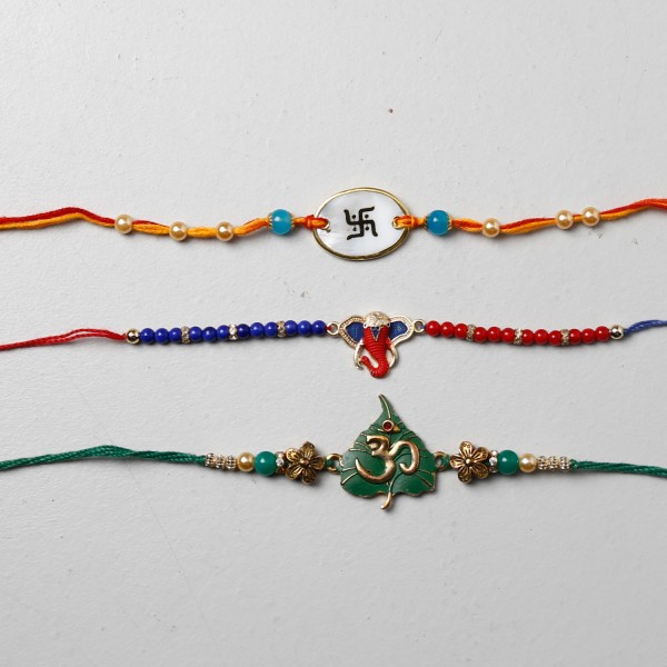 Set Of 3 Beautiful Designer Rakhis