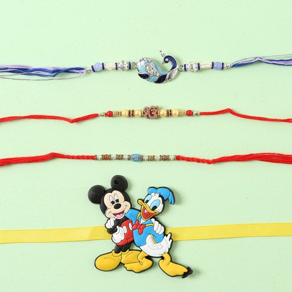 Designer Rakhi And Kids Rakhi Combo