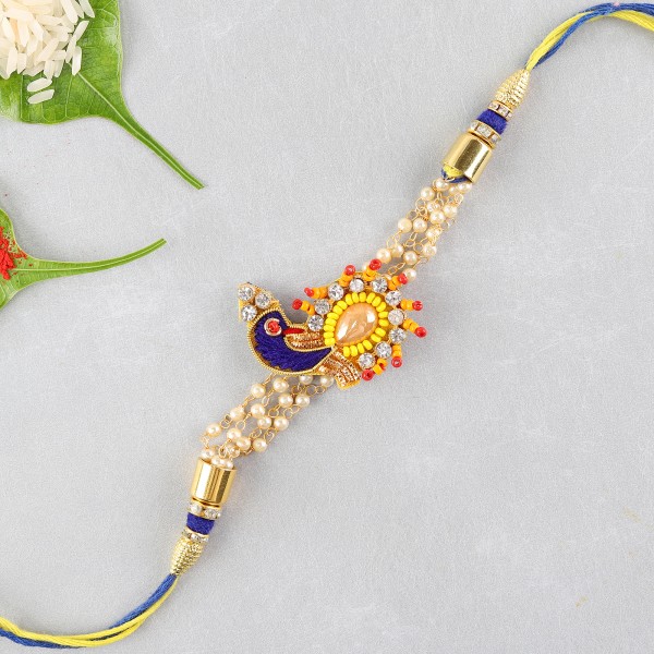 Crystal Peacock Rakhi