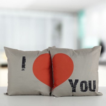 I Love You Printed Couple Cushion Combo
