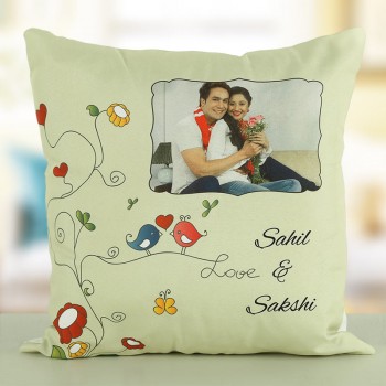 Personalised Name and Photo Printed Cushion for Boyfriend Girlfriend