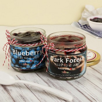 Combo of Blueberry and Black Forest Jar Cake